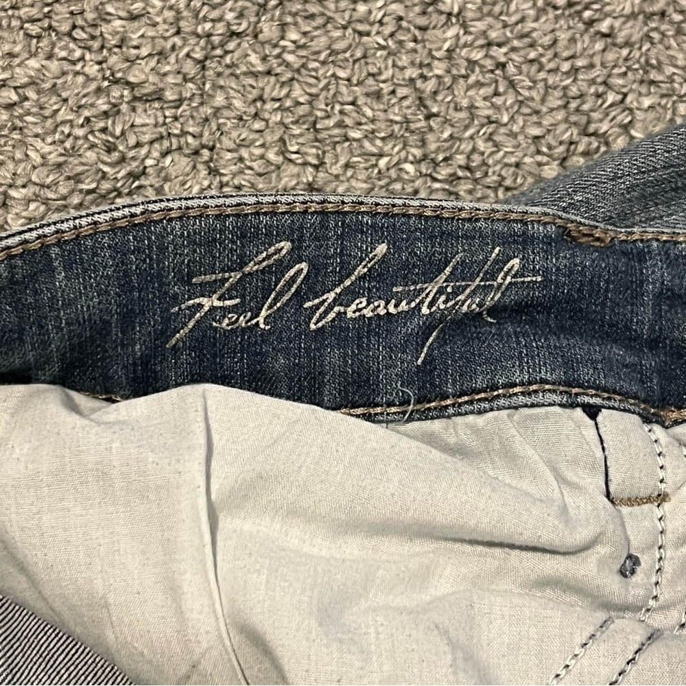White House Black Market Jeans Womens 10R Blue Wide Leg Denim Embroidered - Picture 5 of 12